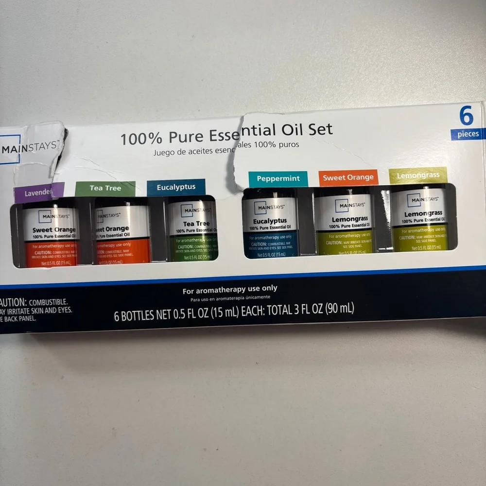 Set of 6 Bottles 100% Pure Essential Oils
